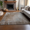 Piper Looms Mayfield Abstract AMF562 Mocha Machine Washable Area Rug Lifestyle Image Feature