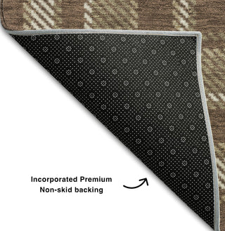 Piper Looms Mayfield Plaid AMF563 Chocolate Machine Washable Area Rug Backing Image