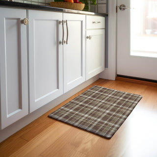 Piper Looms Mayfield Plaid AMF563 Chocolate Machine Washable Area Rug Scatter Lifestyle Image Feature