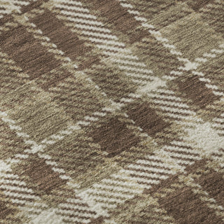Piper Looms Mayfield Plaid AMF563 Chocolate Machine Washable Area Rug Swatch Image