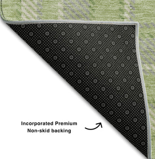 Piper Looms Mayfield Plaid AMF563 Green Machine Washable Area Rug Backing Image