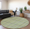 Piper Looms Mayfield Plaid AMF563 Green Machine Washable Area Rug Round Lifestyle Image Feature