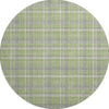 Piper Looms Mayfield Plaid AMF563 Green Machine Washable Area Rug Round Main Image