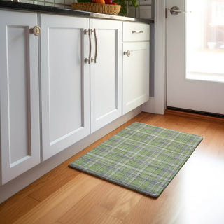 Piper Looms Mayfield Plaid AMF563 Green Machine Washable Area Rug Scatter Lifestyle Image Feature