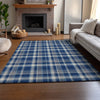 Piper Looms Mayfield Plaid AMF563 Navy Machine Washable Area Rug Lifestyle Image Feature