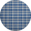 Piper Looms Mayfield Plaid AMF563 Navy Machine Washable Area Rug Round Main Image