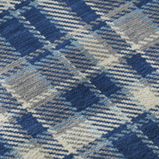 Piper Looms Mayfield Plaid AMF563 Navy Machine Washable Area Rug Swatch Image