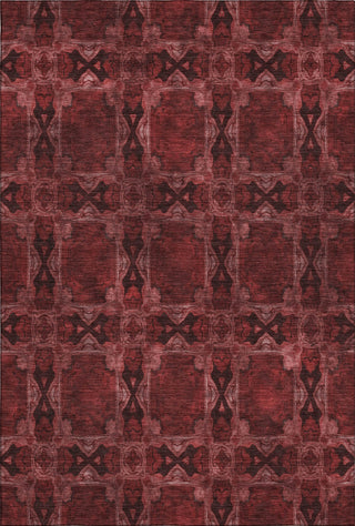 Piper Looms Mayfield Panel AMF564 Burgundy Machine Washable Area Rug main image