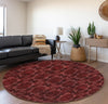 Piper Looms Mayfield Panel AMF564 Burgundy Machine Washable Area Rug Round Lifestyle Image Feature