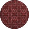 Piper Looms Mayfield Panel AMF564 Burgundy Machine Washable Area Rug Round Main Image
