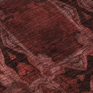 Piper Looms Mayfield Panel AMF564 Burgundy Machine Washable Area Rug Swatch Image