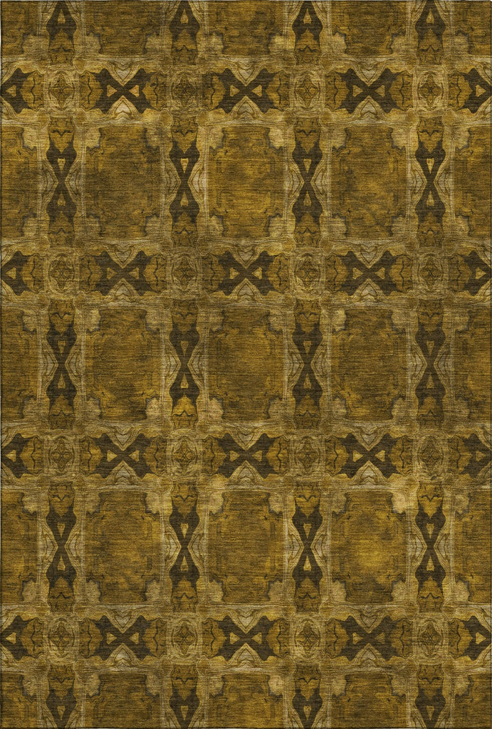 Piper Looms Mayfield Panel AMF564 Chocolate Machine Washable Area Rug main image