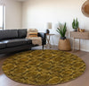 Piper Looms Mayfield Panel AMF564 Chocolate Machine Washable Area Rug Round Lifestyle Image Feature