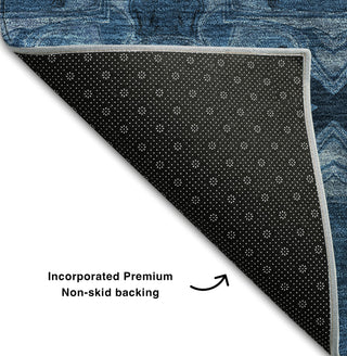 Piper Looms Mayfield Panel AMF564 Navy Machine Washable Area Rug Backing Image