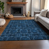 Piper Looms Mayfield Panel AMF564 Navy Machine Washable Area Rug Lifestyle Image Feature