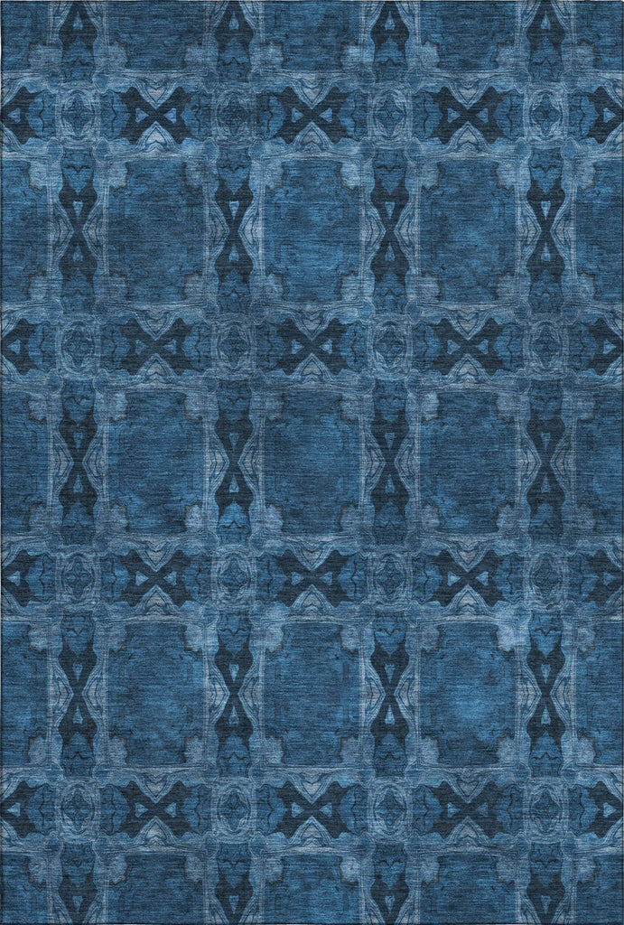Piper Looms Mayfield Panel AMF564 Navy Machine Washable Area Rug main image