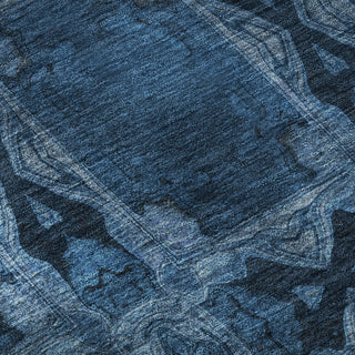 Piper Looms Mayfield Panel AMF564 Navy Machine Washable Area Rug Swatch Image