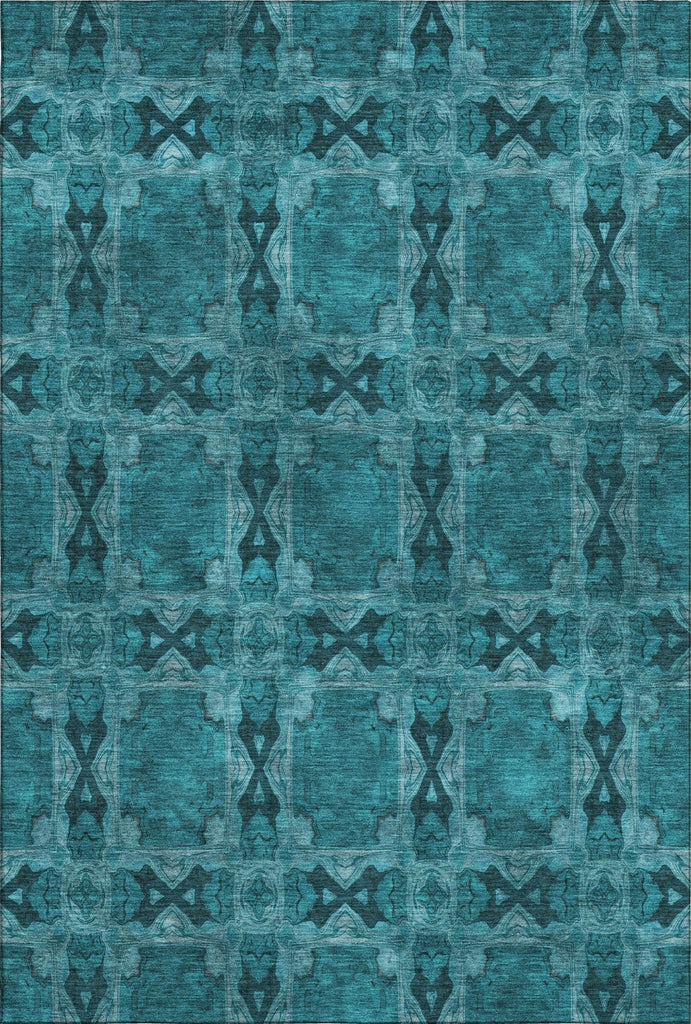 Piper Looms Mayfield Panel AMF564 Teal Machine Washable Area Rug main image