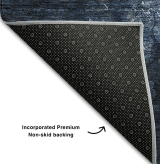 Piper Looms Mayfield Casual AMF565 Blue Machine Washable Area Rug Backing Image