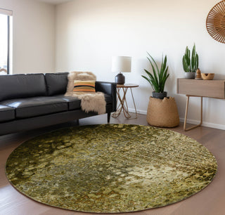 Piper Looms Mayfield Casual AMF565 Brown Machine Washable Area Rug Round Lifestyle Image Feature