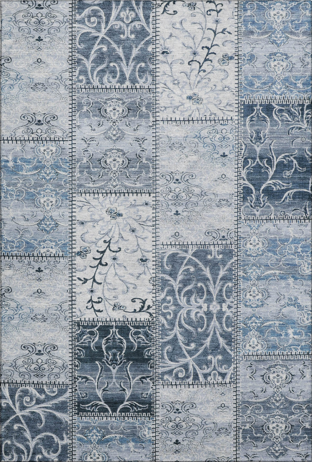 Piper Looms Mayfield Panel AMF566 Denim Machine Washable Area Rug ...