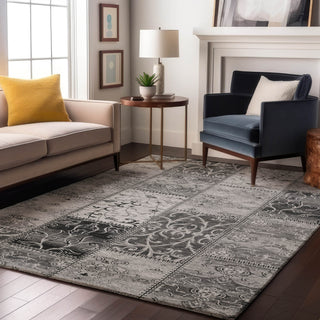 Piper Looms Mayfield Panel AMF566 Gray Machine Washable Area Rug Lifestyle Image Feature