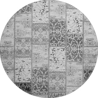 Piper Looms Mayfield Panel AMF566 Gray Machine Washable Area Rug Round Main Image
