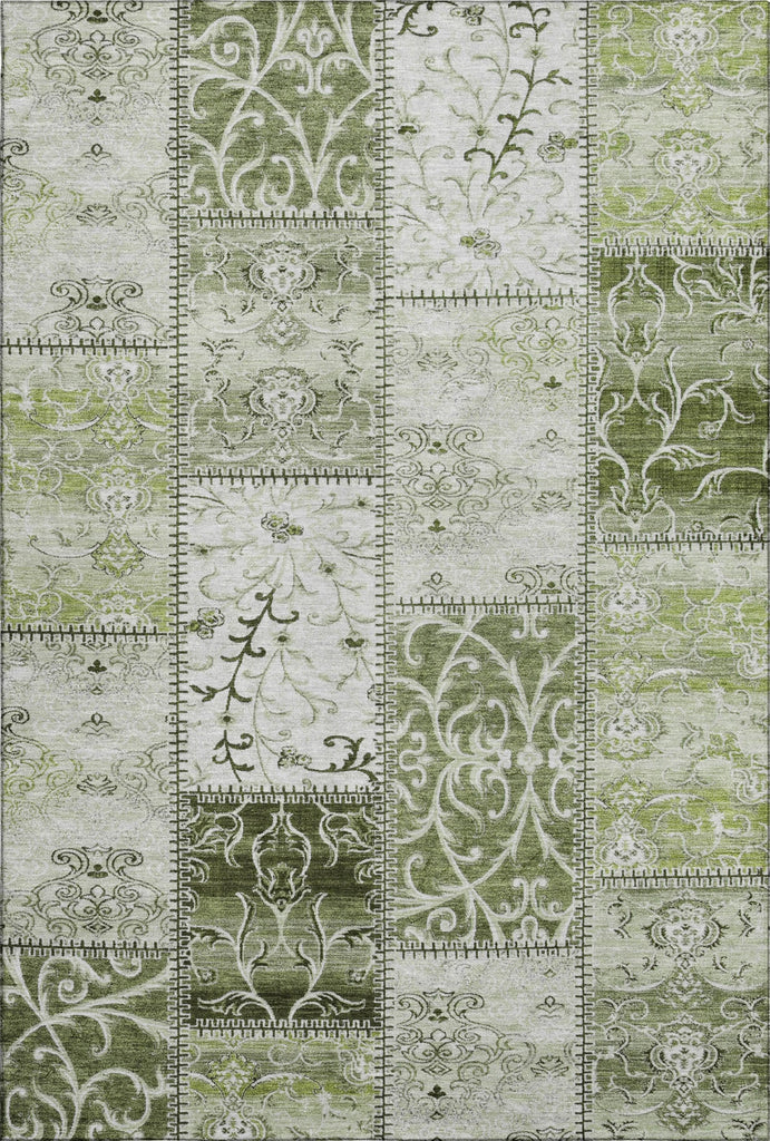 Piper Looms Mayfield Panel AMF566 Green Machine Washable Area Rug main image