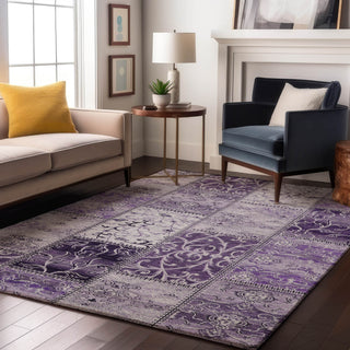 Piper Looms Mayfield Panel AMF566 Purple Machine Washable Area Rug Lifestyle Image Feature