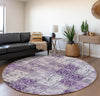 Piper Looms Mayfield Panel AMF566 Purple Machine Washable Area Rug Round Lifestyle Image Feature