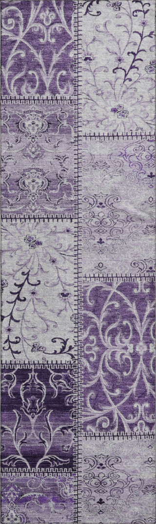 Piper Looms Mayfield Panel AMF566 Purple Machine Washable Area Rug Runner Main Image