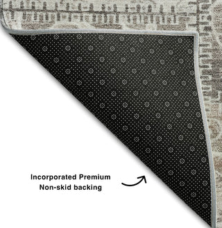 Piper Looms Mayfield Panel AMF566 Taupe Machine Washable Area Rug Backing Image