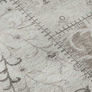 Piper Looms Mayfield Panel AMF566 Taupe Machine Washable Area Rug Swatch Image