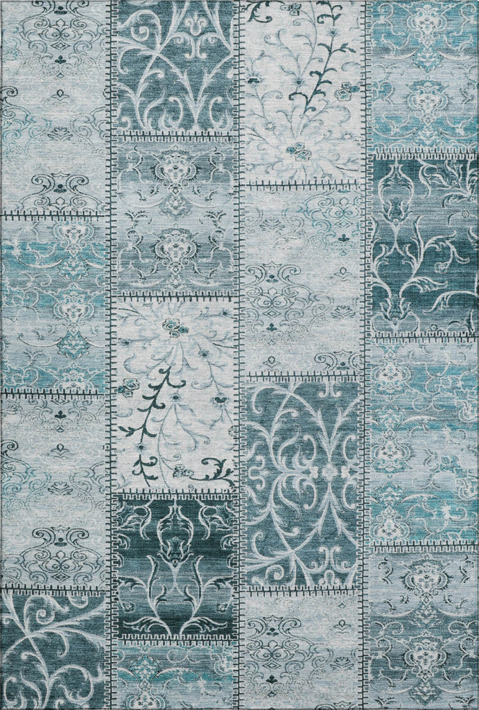 Piper Looms Mayfield Panel AMF566 Teal Machine Washable Area Rug main image