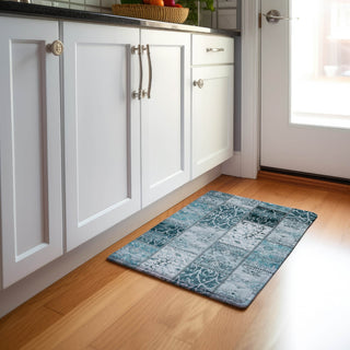 Piper Looms Mayfield Panel AMF566 Teal Machine Washable Area Rug Scatter Lifestyle Image Feature