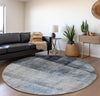 Piper Looms Mayfield Casual AMF568 Navy Machine Washable Area Rug Round Lifestyle Image Feature