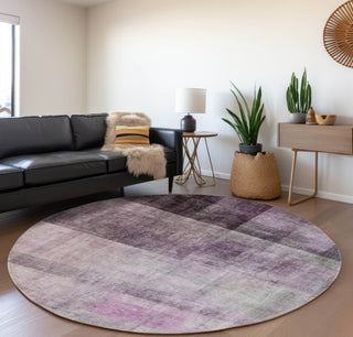 Piper Looms Mayfield Casual AMF568 Purple Machine Washable Area Rug Round Lifestyle Image Feature