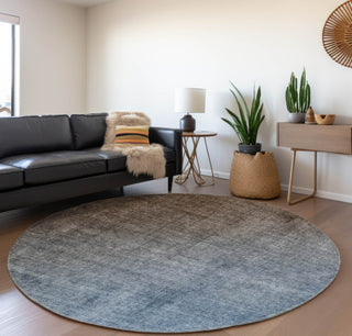 Piper Looms Mayfield Ombre AMF569 Chocolate Machine Washable Area Rug Round Lifestyle Image Feature
