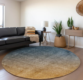 Piper Looms Mayfield Ombre AMF569 Navy Machine Washable Area Rug Round Lifestyle Image Feature