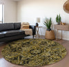 Piper Looms Mayfield Oriental AMF570 Brown Machine Washable Area Rug Round Lifestyle Image Feature