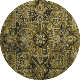 Piper Looms Mayfield Oriental AMF570 Brown Machine Washable Area Rug Round Main Image