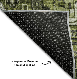 Piper Looms Mayfield Oriental AMF570 Olive Machine Washable Area Rug Backing Image