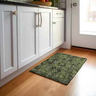 Piper Looms Mayfield Oriental AMF570 Olive Machine Washable Area Rug Scatter Lifestyle Image Feature