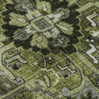 Piper Looms Mayfield Oriental AMF570 Olive Machine Washable Area Rug Swatch Image