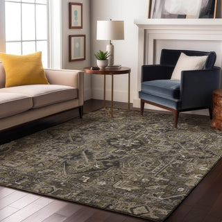 Piper Looms Mayfield Oriental AMF570 Taupe Machine Washable Area Rug Lifestyle Image Feature