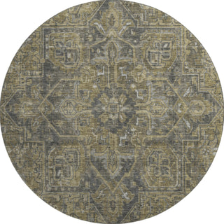 Piper Looms Mayfield Oriental AMF571 Chocolate Machine Washable Area Rug Round Main Image