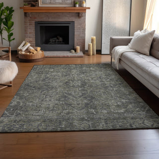 Piper Looms Mayfield Oriental AMF571 Mocha Machine Washable Area Rug Lifestyle Image Feature