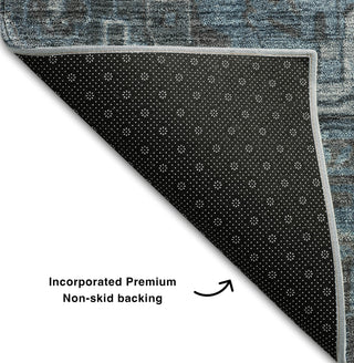 Piper Looms Mayfield Oriental AMF571 Navy Machine Washable Area Rug Backing Image