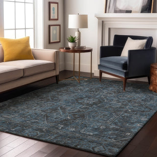 Piper Looms Mayfield Oriental AMF571 Navy Machine Washable Area Rug Lifestyle Image Feature
