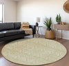 Piper Looms Mayfield Panel AMF572 Beige Machine Washable Area Rug Round Lifestyle Image Feature